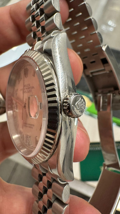 Rolex Stainless Steel And White Gold Datejust - 36 MM - Jubilee Bracelet - Fluted Bezel - Silver Diamond Dial - 126234-0029