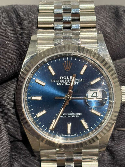Rolex Stainless Steel And White Gold Datejust - 36 MM - Jubilee Bracelet - Fluted Bezel - Blue Index Dial - 126234-0017