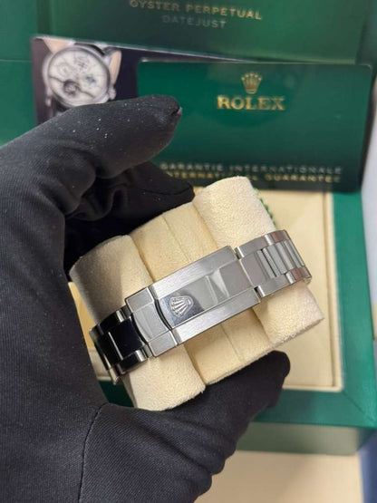Rolex Stainless Steel Datejust 41 Date Watch - 41 MM - Oyster Bracelet - Smooth Bezel - Black Dial - 126300-0011