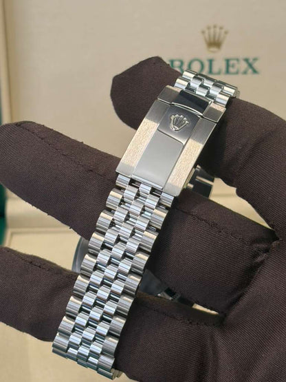 Rolex Stainless Steel Datejust 41 Date Watch - 41 MM - Jubilee Bracelet - Smooth Bezel - Black Dial - 126300-0012