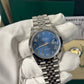 Rolex Stainless Steel Datejust 41 Date Watch - 41 MM - Jubilee Bracelet - Smooth Bezel - Blue Roman Dial - 126300 blrj