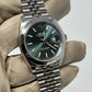 Rolex Stainless Steel Datejust 41 Date Watch - 41 MM - Jubilee Bracelet - Smooth Bezel - Mint Green Dial - 126300-0020