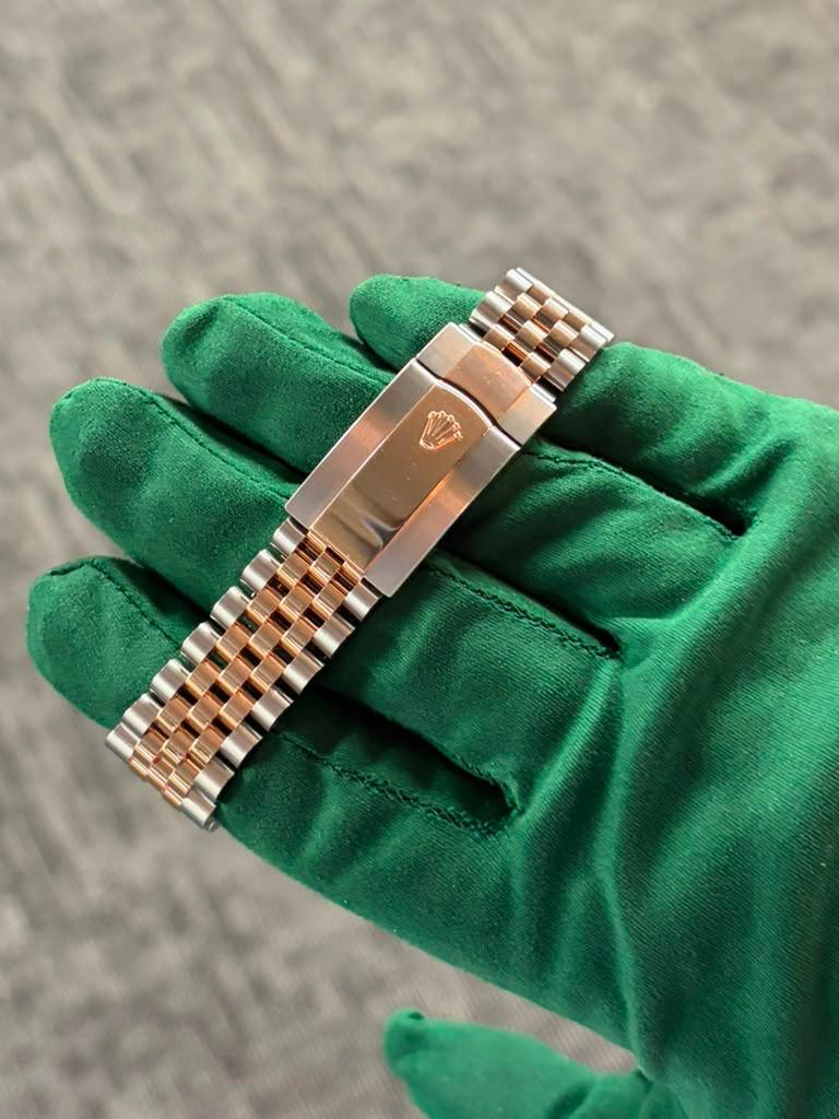 Rolex Stainless Steel and Pink Gold Datejust 41 Date Watch - 41 MM - Jubilee Bracelet - Fluted Bezel - Mint Green Roman Dial - 126331-0022