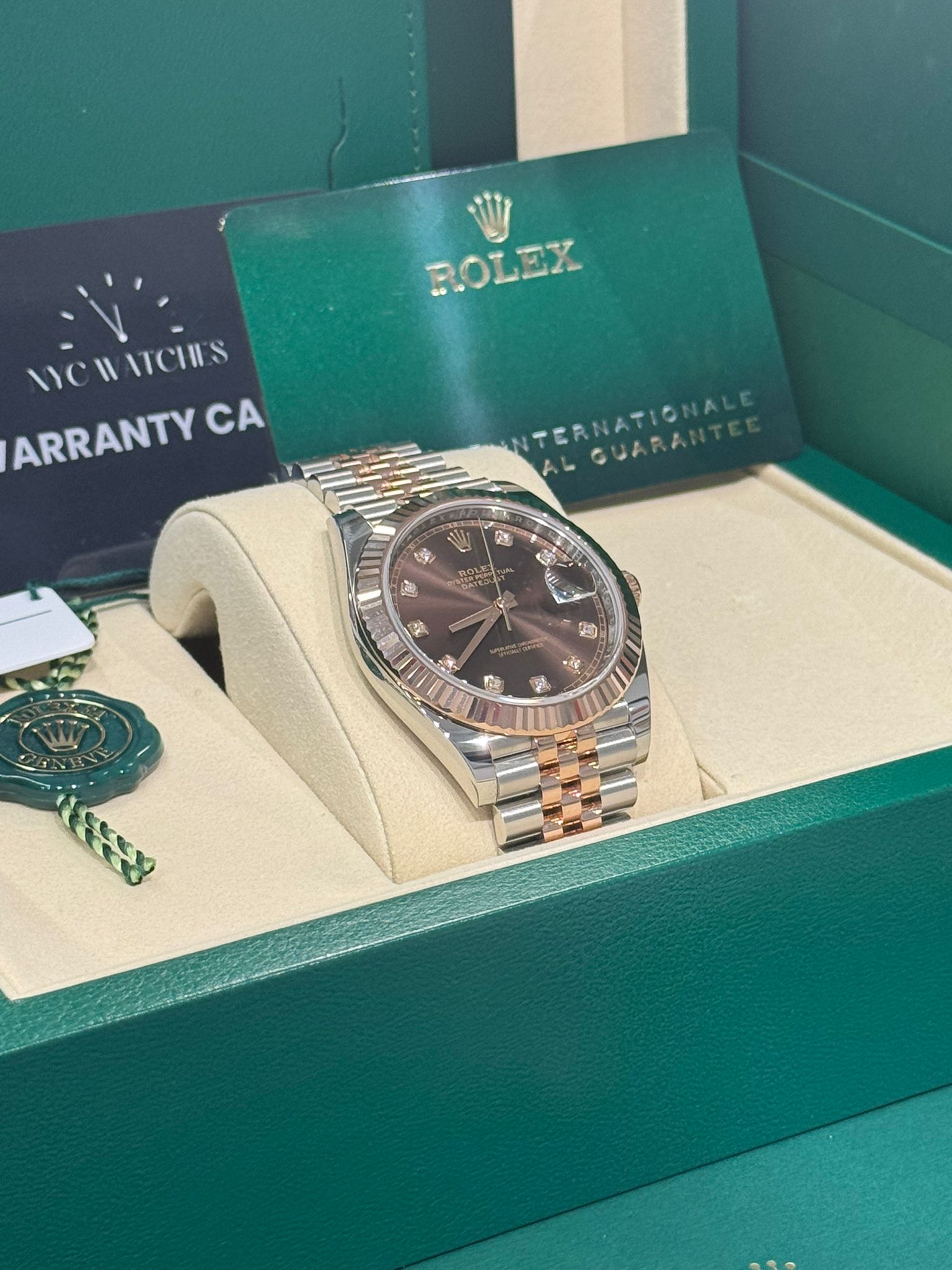 Rolex Stainless Steel and Pink Gold Datejust 41 Date Watch - 41 MM - Jubilee Bracelet - Fluted Bezel - Chocolate Diamond Dial - 126331 chodj