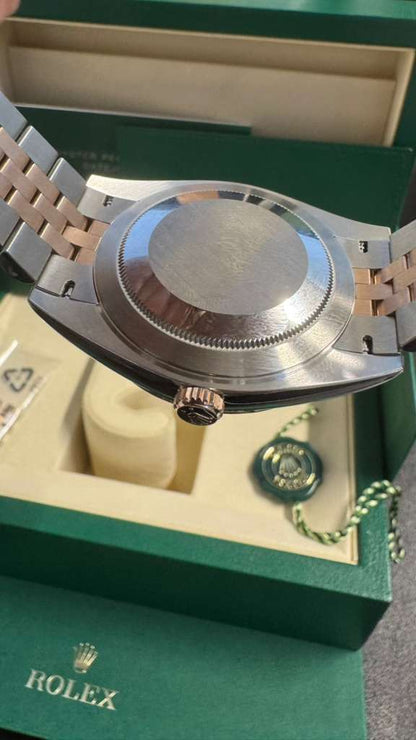 Rolex Stainless Steel and Pink Gold Datejust 41 Date Watch - 41 MM - Jubilee Bracelet - Fluted Bezel - Wimbledon Dial - 126331 slgrj