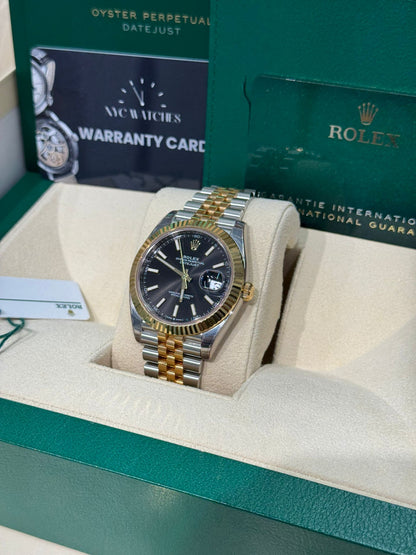 Rolex Stainless Steel and Yellow Gold Datejust 41 Date Watch - 41 MM - Jubilee Bracelet - Fluted Bezel - Black Dial - 126333-0014