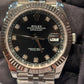 Rolex Stainless Steel and White Gold Datejust 41 Date Watch - 41 MM - Jubilee Bracelet - Fluted Bezel - Black Diamond Dial - 126334-0012