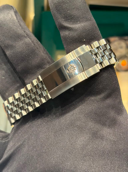 Rolex Stainless Steel and White Gold Datejust 41 Date Watch - 41 MM - Jubilee Bracelet - Fluted Bezel - Black Diamond Dial - 126334-0012