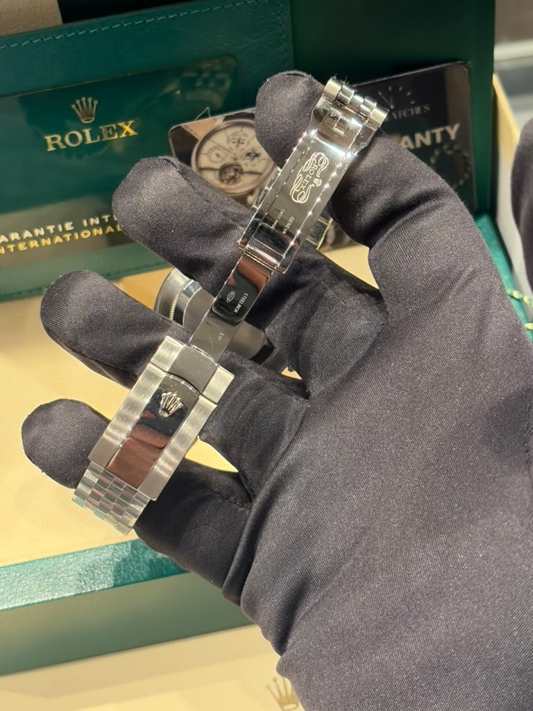 Rolex Stainless Steel and White Gold Datejust 41 Date Watch - 41 MM - Jubilee Bracelet - Fluted Bezel - Black Diamond Dial - 126334-0012