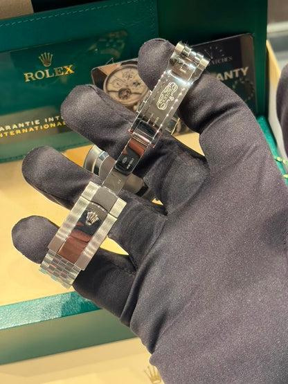 Rolex Stainless Steel and White Gold Datejust 41 Date Watch - 41 MM - Jubilee Bracelet - Fluted Bezel - Black Diamond Dial - 126334-0012
