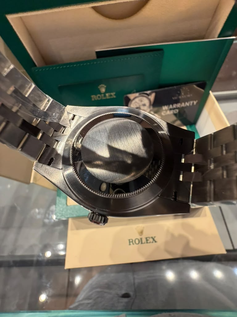 Rolex Stainless Steel and White Gold Datejust 41 Date Watch - 41 MM - Jubilee Bracelet - Fluted Bezel - Black Diamond Dial - 126334-0012