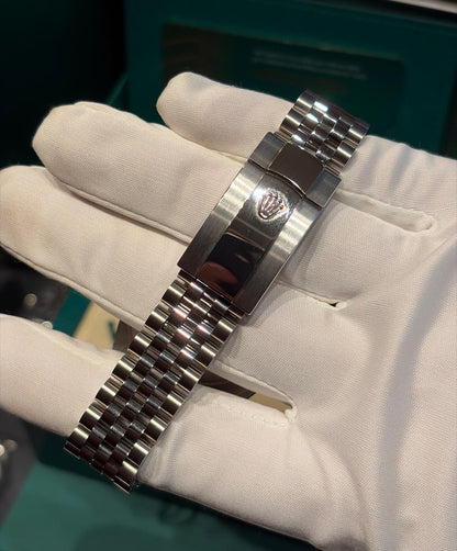 Rolex Stainless Steel and White Gold Datejust 41 Date Watch - 41 MM - Jubilee Bracelet - Fluted Bezel - Black Dial - 126334-0018