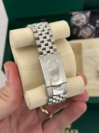 Rolex Stainless Steel and White Gold Datejust 41 Date Watch - 41 MM - Jubilee Bracelet - Fluted Bezel - White Roman Dial - 126334-0024