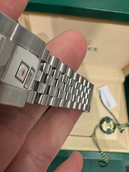 Rolex Stainless Steel and White Gold Datejust 41 Date Watch - 41 MM - Jubilee Bracelet - Fluted Bezel - Green Dial - 126334-0028