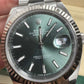Rolex Stainless Steel and White Gold Datejust 41 Date Watch - 41 MM - Oyster Bracelet - Fluted Bezel - Green Dial - 126334 mgio