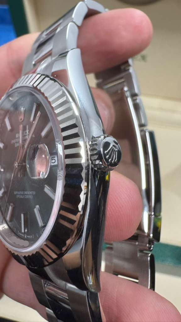 Rolex Stainless Steel and White Gold Datejust 41 Date Watch - 41 MM - Oyster Bracelet - Fluted Bezel - Green Dial - 126334 mgio