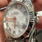 Rolex Stainless Steel and White Gold Datejust 41 Date Watch - 41 MM - Jubilee Bracelet - Fluted Bezel - White Roman Dial - 126334 wrj