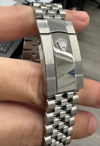Rolex Stainless Steel and White Gold Datejust 41 Date Watch - 41 MM - Jubilee Bracelet - Fluted Bezel - White Roman Dial - 126334-0024