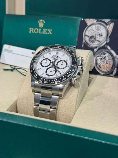 Rolex Oystersteel Cosmograph Daytona Watch - 40 MM - Oyster Bracelet - Black Ceramic Bezel - White Index Dial - 126500LN-0001