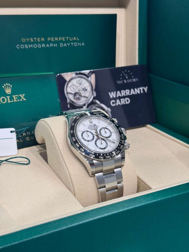 Rolex Oystersteel Cosmograph Daytona Watch - 40 MM - Oyster Bracelet - Black Cerachrom Bezel - White Index Dial - 126500ln wio
