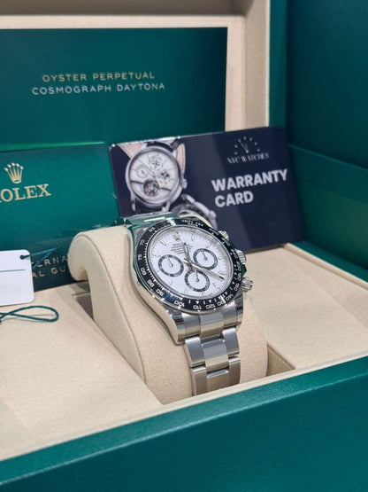 Rolex Oystersteel Cosmograph Daytona Watch - 40 MM - Oyster Bracelet - Black Ceramic Bezel - White Index Dial - 126500LN-0001