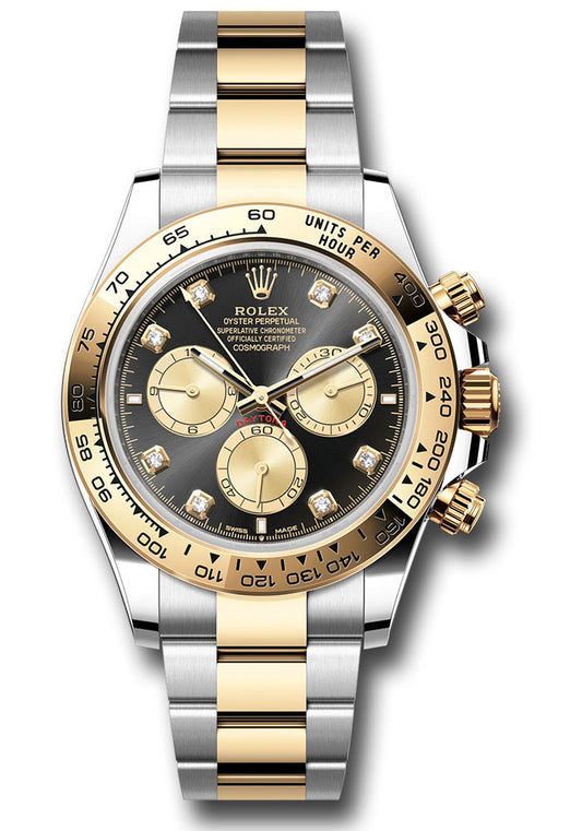 Rolex Oystersteel and Yellow Gold Cosmograph Daytona Watch - 40 MM - Oyster Bracelet - Fixed Bezel - Black And Golden Diamond Dial - 126503 bkchdo