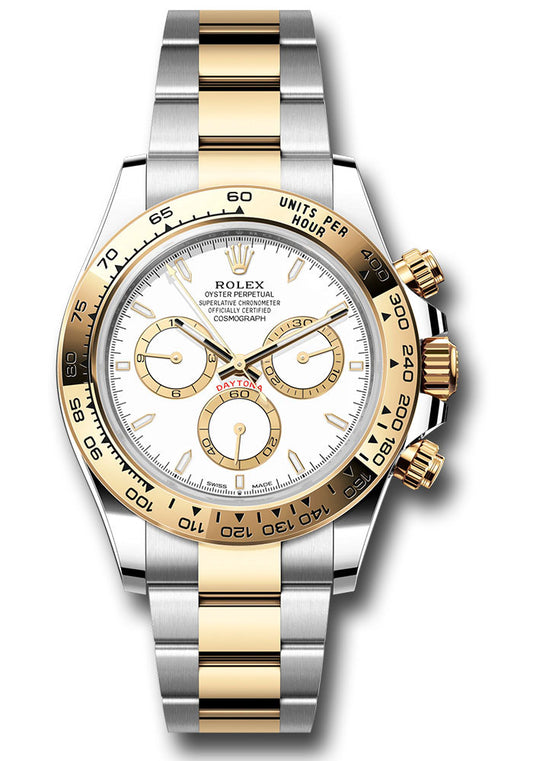 Rolex Oystersteel and Yellow Gold Cosmograph Daytona Watch - 40 MM - Oyster Bracelet - Fixed Bezel - White Index Dial - 126503 wio