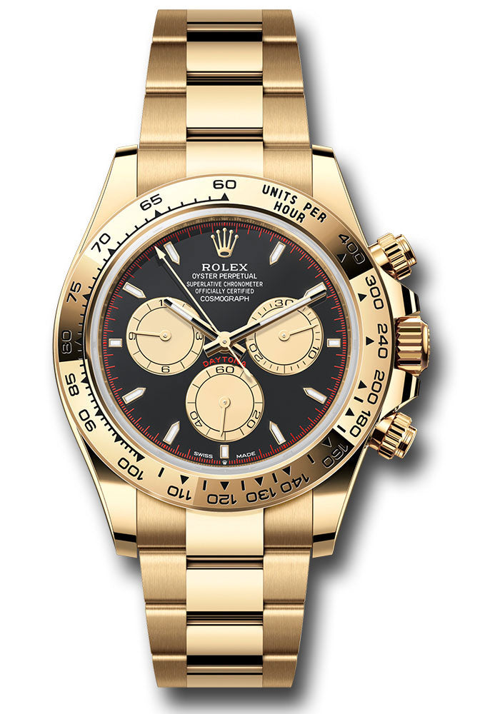 Rolex Yellow Gold Cosmograph Daytona Watch - 40 MM - Oyster Bracelet - Fixed Bezel - Black And Champagne Index Dial - 126508 bkchio