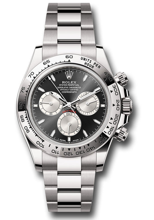 Rolex White Gold Cosmograph Daytona Watch - 40 MM - Oyster Bracelet - Fixed Bezel - Black And Steel Index Dial - 126509 bkstio