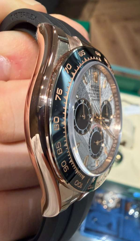 Rolex Everose Gold Cosmograph Daytona Watch - 40 MM - Oysterflex Strap - Black Cerachrom Bezel - Meteorite and Black Index Dial - 126515LN-0008