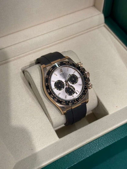 Rolex Everose Gold Cosmograph Daytona Watch - 40 MM - Oysterflex Strap - Black Ceramic Bezel - Sundust And Black Index Dial - 126515LN-0006
