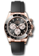 Rolex Everose Gold Cosmograph Daytona Watch - 40 MM - Oysterflex Strap - Black Ceramic Bezel -  Black And Sundust Index Dial - 126515LN-0002