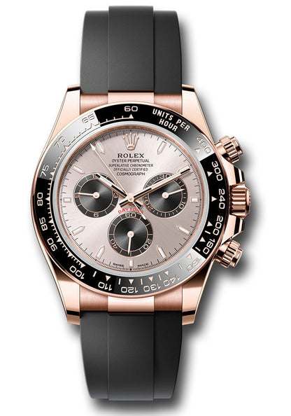Rolex Everose Gold Cosmograph Daytona Watch - 40 MM - Oysterflex Strap - Black Ceramic Bezel - Sundust And Black Index Dial - 126515LN-0006