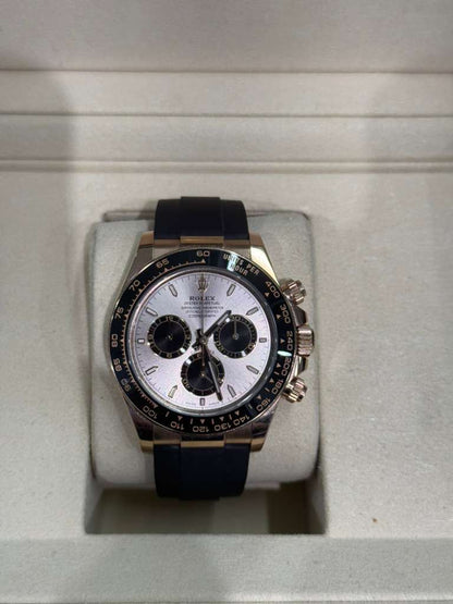 Rolex Everose Gold Cosmograph Daytona Watch - 40 MM - Oysterflex Strap - Black Ceramic Bezel - Sundust And Black Index Dial - 126515LN-0006