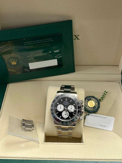Rolex White Gold Le Mans Daytona Watch - Off-Catalog - 40 MM - White Gold Bracelet - Black "Panda" Dial - 126529LN