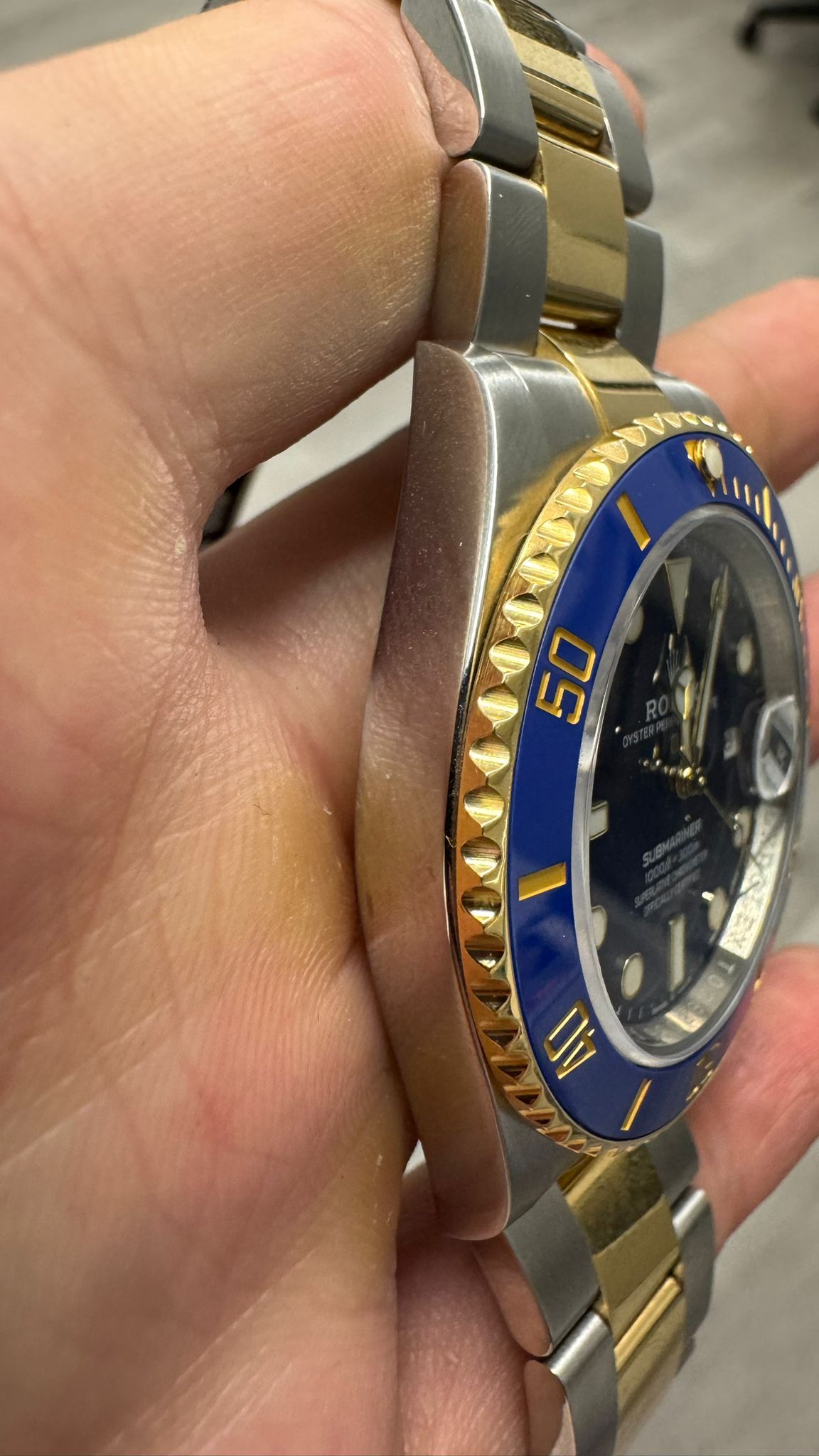 Rolex Blusey Oystersteel & Yellow Gold Submariner Watch 41MM - Oyster Bracelet - Blue Dial - 126613LB