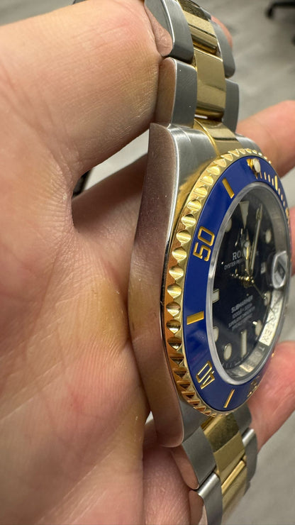 Rolex Blusey Oystersteel & Yellow Gold Submariner Watch 41MM - Oyster Bracelet - Blue Dial - 126613LB