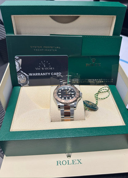 Rolex Steel and Everose Gold Yacht-Master  Watch - 40 MM - Oyster Bracelet - Black Dial - 126621-0002