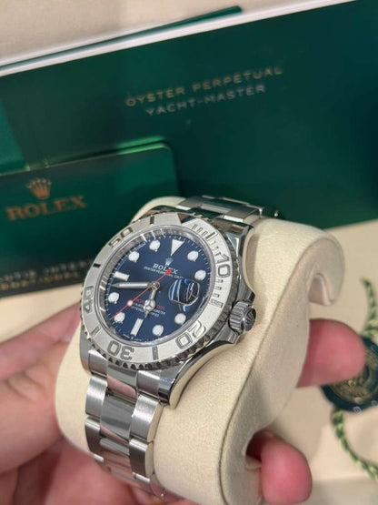 Rolex Steel and Platinum Yacht-Master  Watch - 40 MM - Oyster Bracelet - Blue Dial - 126622-0002