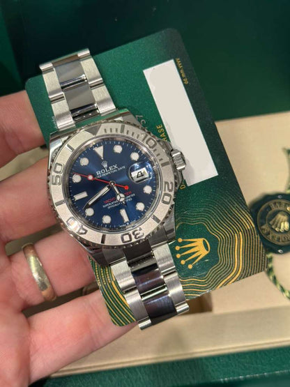 Rolex Steel and Platinum Yacht-Master  Watch - 40 MM - Oyster Bracelet - Blue Dial - 126622-0002
