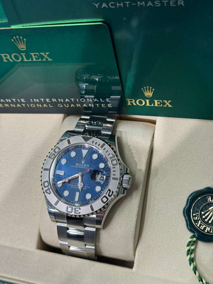 Rolex Steel and Platinum Yacht-Master  Watch - 40 MM - Oyster Bracelet - Blue Dial - 126622-0002