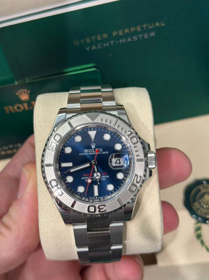 Rolex Steel and Platinum Yacht-Master  Watch - 40 MM - Oyster Bracelet - Blue Dial - 126622-0002