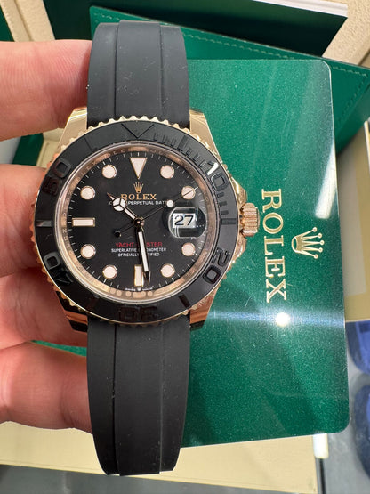 Rolex Everose Gold Yacht-Master  Watch - 40 MM - Oysterflex Strap - Black Dial - 126655-0002