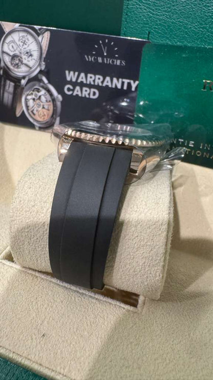 Rolex Everose Gold Yacht-Master  Watch - 40 MM - Oysterflex Strap - Black Dial - 126655-0002