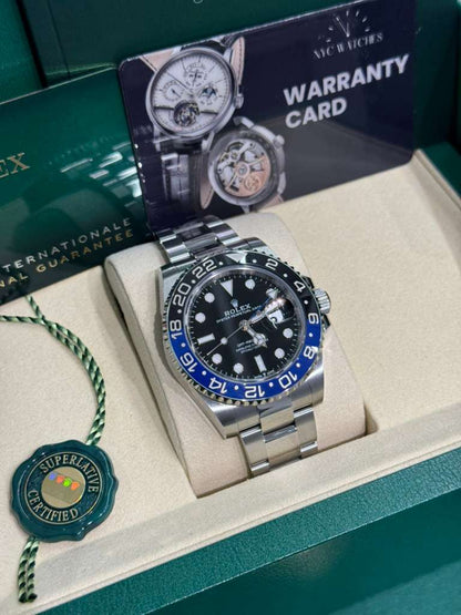 Rolex Batman Stainless Steel GMT-Master II Watch - 40 MM - Oyster Bracelet - Black Dial - 126710BLNR-0003