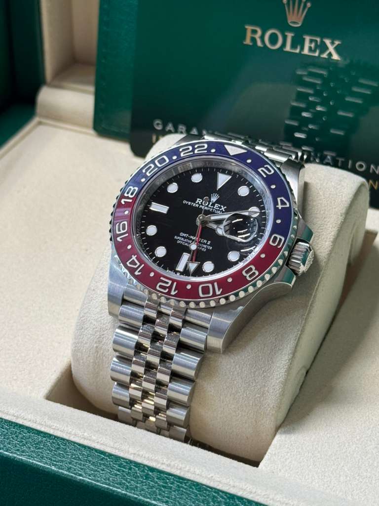 Rolex Stainless Steel GMT-Master II Watch - 40 MM - Jubilee Bracelet - Black Dial - 126710BLRO j