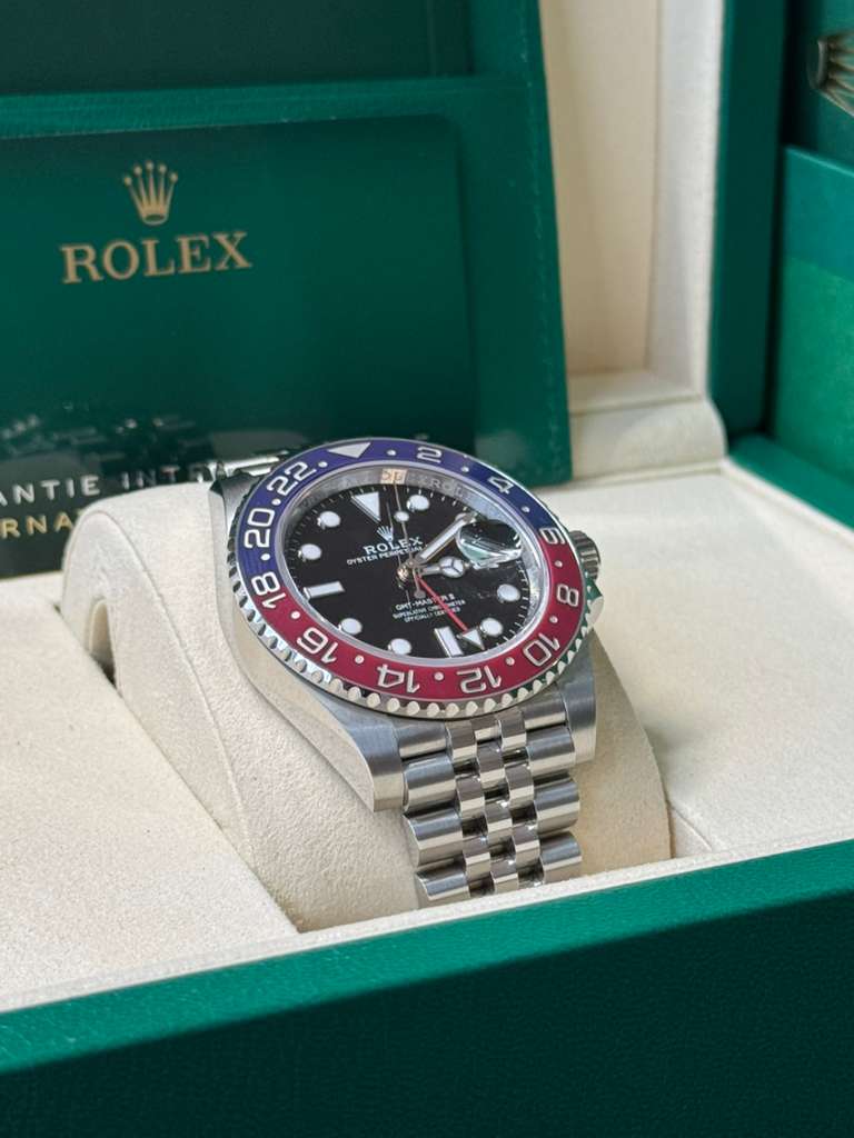 Rolex Stainless Steel GMT-Master II Watch - 40 MM - Jubilee Bracelet - Black Dial - 126710BLRO j