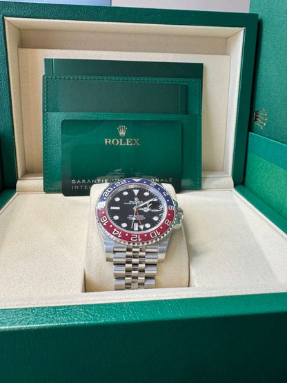 Rolex Stainless Steel GMT-Master II Watch - 40 MM - Jubilee Bracelet - Black Dial - 126710BLRO-0001