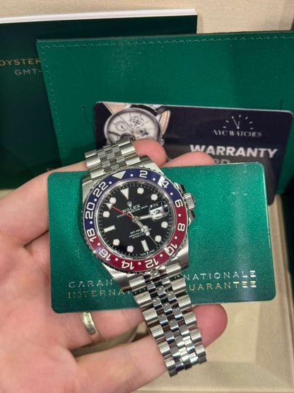 Rolex Stainless Steel GMT-Master II Watch - 40 MM - Jubilee Bracelet - Black Dial - 126710BLRO-0001
