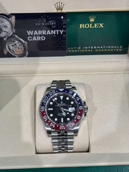 Rolex Stainless Steel GMT-Master II Watch - 40 MM - Jubilee Bracelet - Black Dial - 126710BLRO-0001